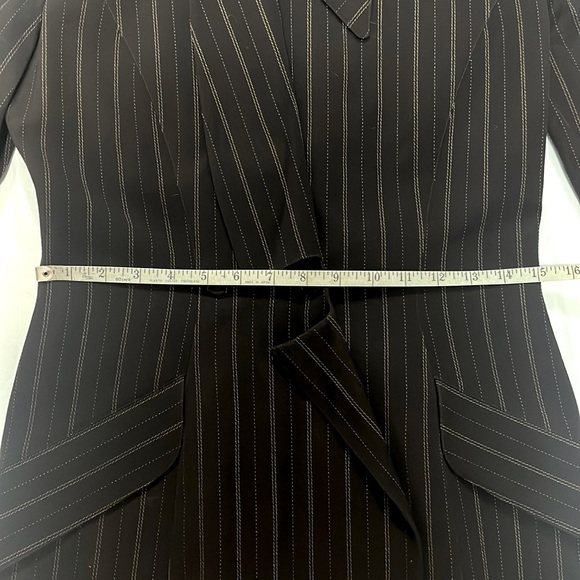 Thierry Mugler Vintage 1980’s Brown Wool Striped Suit Pant Set, size 42 - Picture 12 of 17